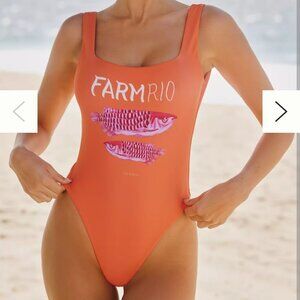 NWT L Farm Rio x Anthropologie High-Leg One-Piece Swimsuit